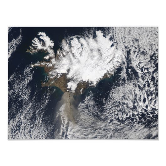 Aschewolke vom Vulkan Eyjafjallajokull, Island Fotodruck (Vorne)