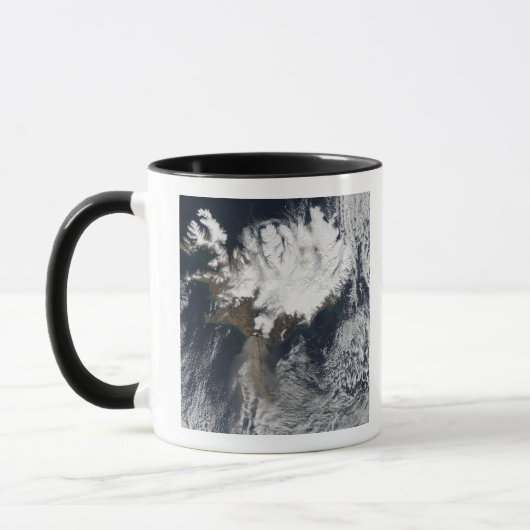 Aschewolke vom Vulkan Eyjafjallajokull, Island Tasse (Links)