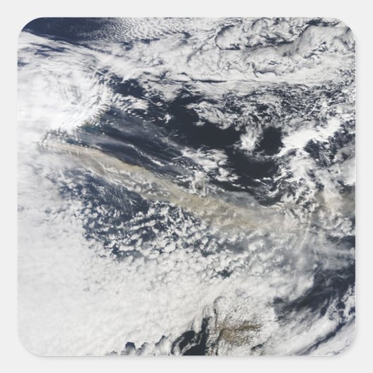 Aschewolke vom Vulkan Eyjafjallajokull Quadratischer Aufkleber (Vorderseite)