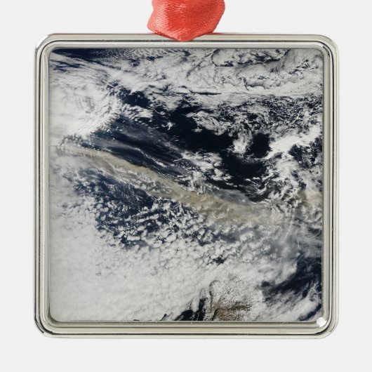 Aschewolke vom Vulkan Eyjafjallajokull Silbernes Ornament (Vorne)
