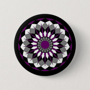 Aschewolken-Flaggenfarben Mandala LGBT Button