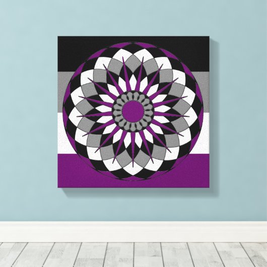 Aschewolken-Flaggenfarben Mandala LGBT Leinwanddruck (Insitu (Holzboden))