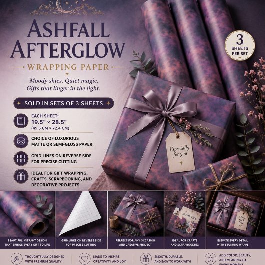 Aschfall Nachglühen Geschenkpapier Set