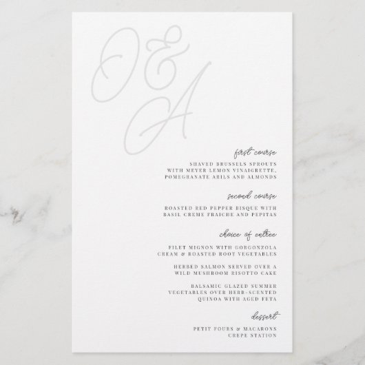 Aschfarben | Script Watermark Monogram Wedding (Vorderseite)