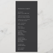 Aschfarben | Script Watermark Monogram Wedding Programm (Rückseite)