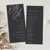 Aschfarben | Script Watermark Monogram Wedding Programm