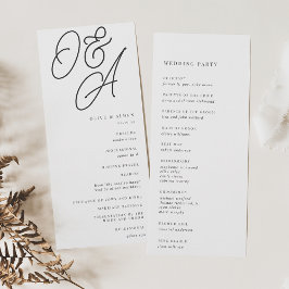 Aschfarben | Script Watermark Monogram Wedding Programm