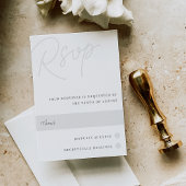 Aschfarben | Script Watermark Traditionelle RSVP Karte