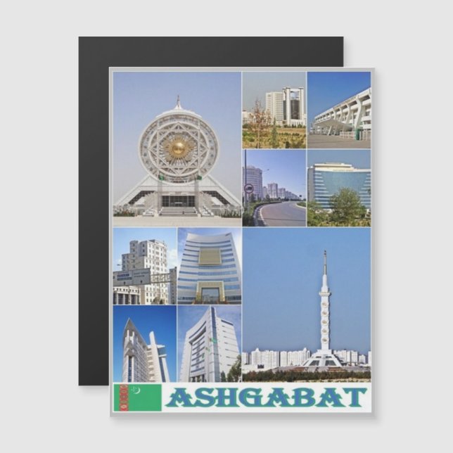 Aschgabat - Turkmenistan - Mosaik - Magnetkarte (Vorne/Hinten)