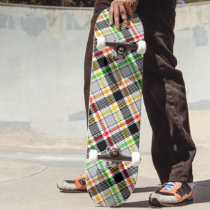 Aschgrau Schwarz Multicolor Flanell Kariert Tartan Skateboard