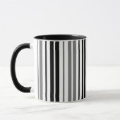 Aschgrau Schwarz Weiß Streifen Muster   Tasse (Links)