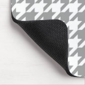 Aschgrau weißes Houndstooth Karomuster Mousepad (Ecke)