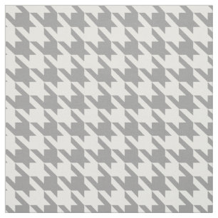 Aschgrau weißes Houndstooth Karomuster Stoff
