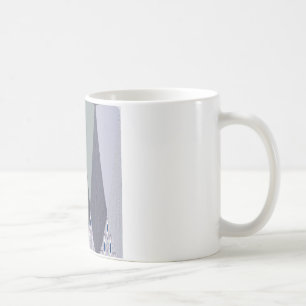 Aschgraue Chevron-Punkte-Kunstposter Kaffeetasse