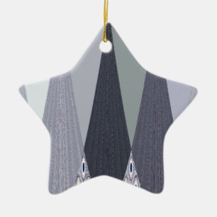 Aschgraue Chevron-Punkte-Kunstposter Keramik Ornament