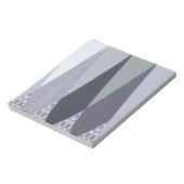 Aschgraue Chevron-Punkte-Kunstposter Notizblock (Rotiert)