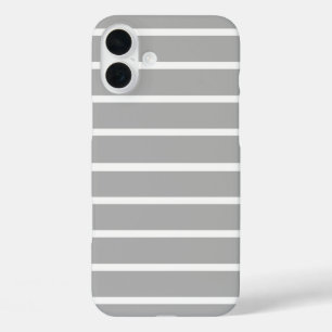 Aschgraue Streifen Design iPhone 16 Plus Hülle