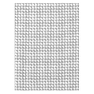 Aschgraue weiße Houndstooth-Karo Tischdecke