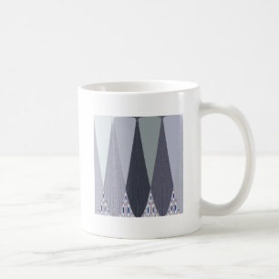 Aschgrauer Chevron-Punkte-Kunstprint Kaffeetasse