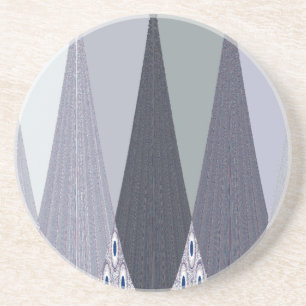 Aschgrauer Chevron-Punkte-Kunstprint Untersetzer