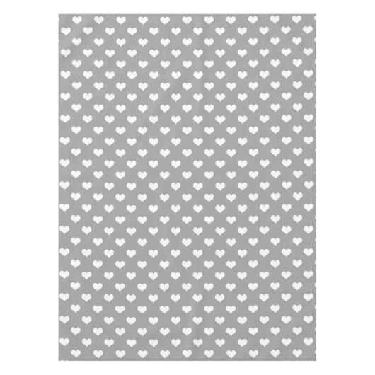 Aschgraues Liebesherz-Musterdesign Tischdecke (Vorderseite)