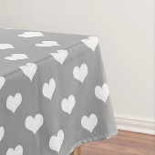 Aschgraues Liebesherz-Musterdesign Tischdecke (Beispiel)