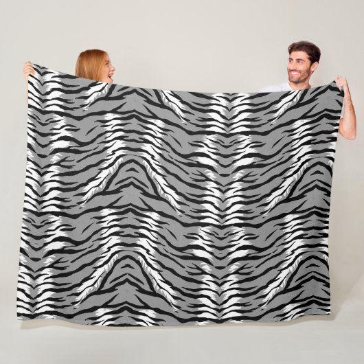 Aschgraues Tigerfell-Musterdesign Fleecedecke (Beispiel)