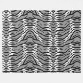 Aschgraues Tigerfell-Musterdesign Fleecedecke (Vorderseite (Horizontal))