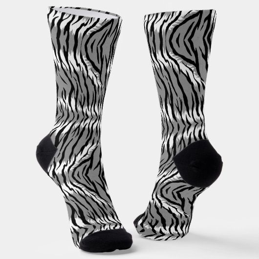Aschgraues Tigerfell-Musterdesign  Socken (Gewinkelt)