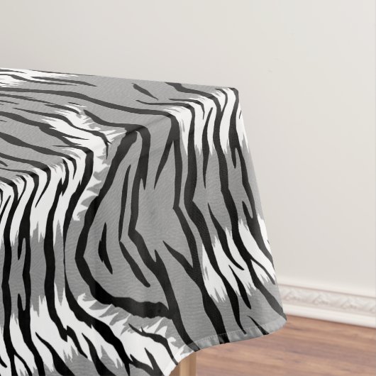 Aschgraues Tigerfell-Musterdesign Tischdecke (Beispiel)