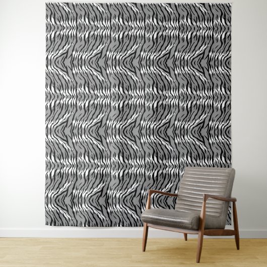 Aschgraues Tigerfell-Musterdesign  Wandteppich (Beispiel)