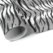 Aschgraues Tigermuster-Design Geschenkpapier (Rolleneckpunkt)
