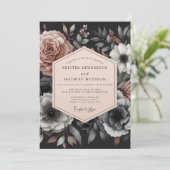Aschrose Traurige Flora Hochzeit Einladung (Stehend Vorderseite)