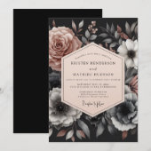 Aschrose Traurige Flora Hochzeit Einladung (Vorne/Hinten)