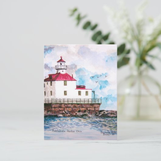 Aschtabula-Leuchtturm 1995 Postkarte (Stehend Vorderseite)