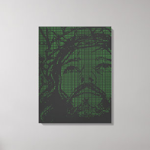 ASCII-Art Jesus Dornenkrone Johannes 19:30 Leinwanddruck
