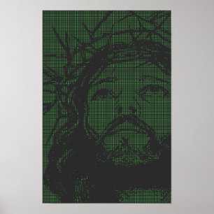 ASCII Art Jesus Dornenkrone Johannes 19:30 Poster