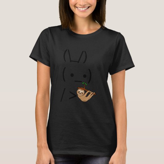 Ascii Bunny Rabbit Holding A Sloth T-Shirt (Vorderseite)
