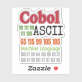Ascii Cobol-Programmiermaschine Sprache Aufkleber (Blatt)