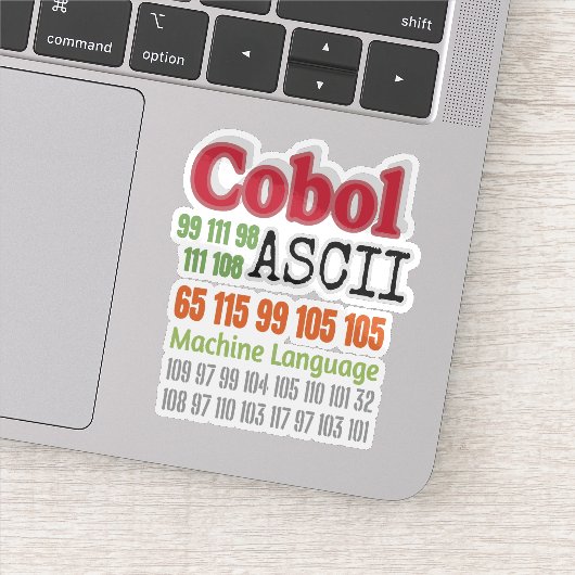 Ascii Cobol-Programmiermaschine Sprache Aufkleber (Detail)