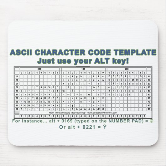 ASCII-Code Mousepad (Vorne)