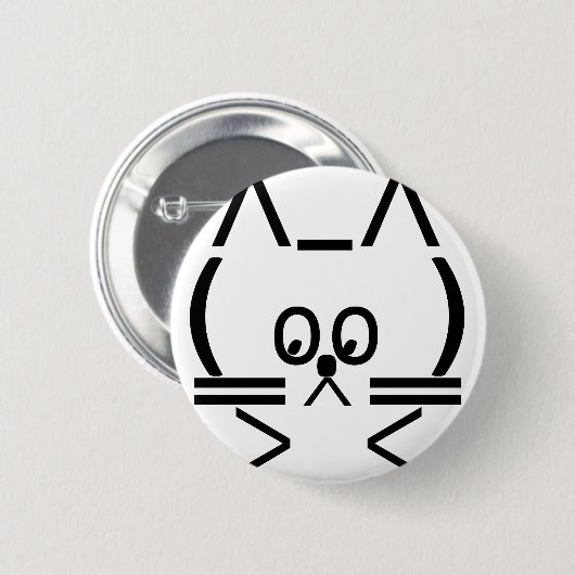 ASCII-KATZE BUTTON (Vorne & Hinten)