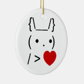 ASCII Text Art Bunny Rabbit geben Herz Keramik Ornament (Rechts)