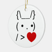 ASCII Text Art Bunny Rabbit geben Herz Keramik Ornament (Links)