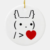 ASCII Text Art Bunny Rabbit geben Herz Keramik Ornament (Hinten)
