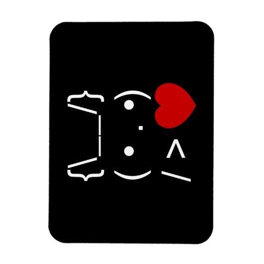 ASCII Text Art Bunny Rabbit geben Herz Magnet (Vertikal)