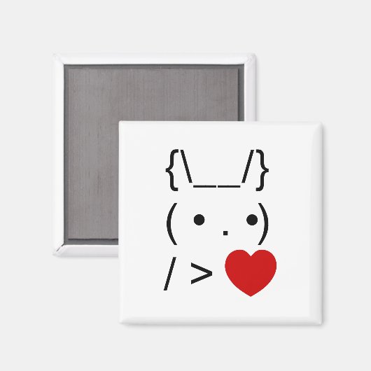 ASCII Text Art Bunny Rabbit geben Herz Magnet (Vorderseite/Rückseite)