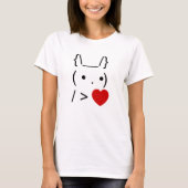 ASCII Text Art Bunny Rabbit geben Herz T-Shirt (Vorderseite)