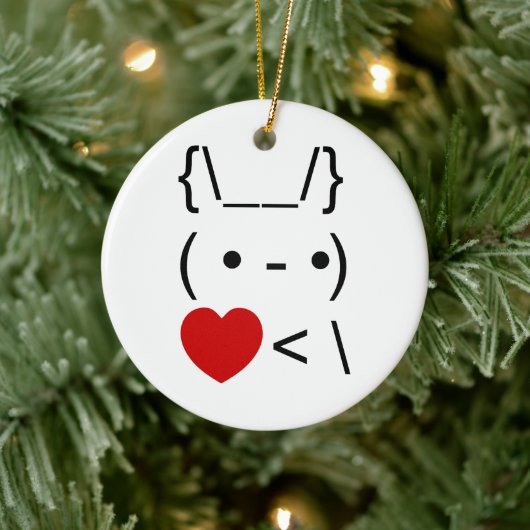 ASCII Text Art Bunny Rabbit Mitnehmen Keramik Ornament (Baum)
