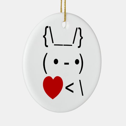 ASCII Text Art Bunny Rabbit Mitnehmen Keramik Ornament (Rechts)